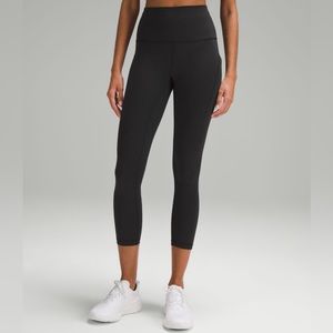 Lululemon black and grey camo capris.